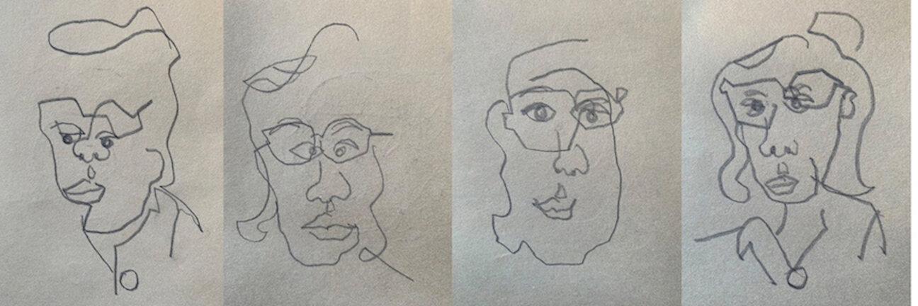blind contour portraits