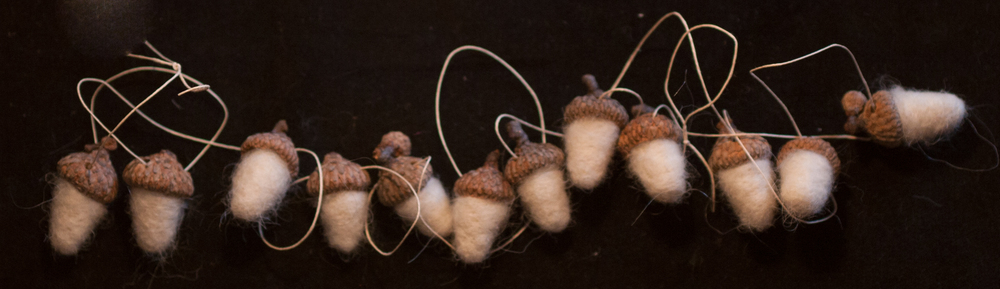 While visiting Marthas Vineyard last weekend, I discovered Danielle Mulcahy, Illustrator, Filmmaker, and Multimedia Artist. I bought this small strand of felted acorns she made so I would remember her. I just spent some time looking at her website, and loved her short films.
